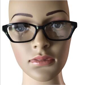 CALVIN Klein eyeglass frame black with wood look temples gorpcore NWOT